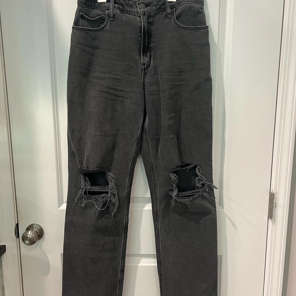 Hollister Black Ripped Straight Leg Jeans